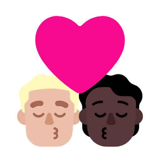 Поцілунок: чоловік, Людина, середньо-світлий тон шкіри, темний тон шкіри для Microsoft Windows 11 23H2 June 2024 Update