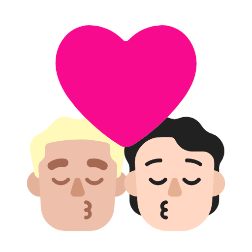 Поцілунок: чоловік, Людина, середньо-світлий тон шкіри, світлий тон шкіри для Microsoft Windows 11 23H2 June 2024 Update