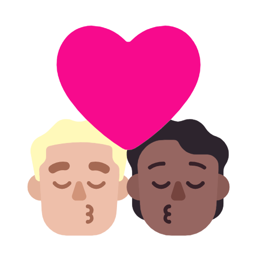 Поцілунок: чоловік, Людина, середньо-світлий тон шкіри, середньо-темний тон шкіри для Microsoft Windows 11 23H2 June 2024 Update