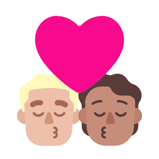 Поцілунок: чоловік, Персона, середньо-світлий тон шкіри, середній тон шкіри для Microsoft Windows 11 23H2 June 2024 Update