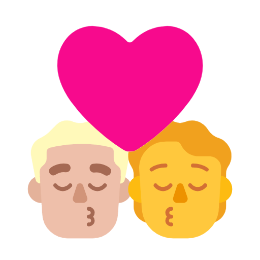 Поцілунок: чоловік, Персона, середньо-світлий тон шкіри, без тону шкіри для Microsoft Windows 11 23H2 June 2024 Update