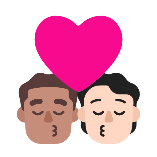 Поцілунок: чоловік, Людина, середній тон шкіри, світлий тон шкіри для Microsoft Windows 11 23H2 June 2024 Update