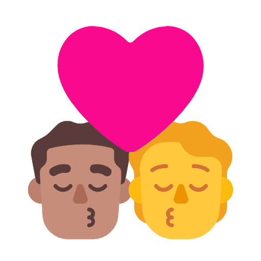 Поцілунок: чоловік, Людина, середній тон шкіри, без тону шкіри для Microsoft Windows 11 23H2 June 2024 Update