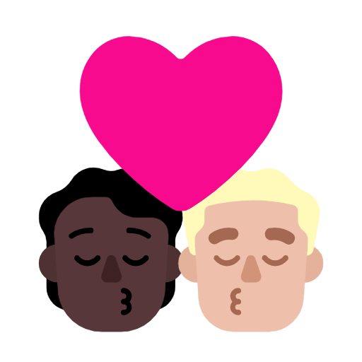 Поцілунок: людина, чоловік, темний тон шкіри, середньо-світлий тон шкіри для Microsoft Windows 11 23H2 June 2024 Update