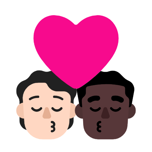 Поцілунок: людина, чоловік, світлий тон шкіри, темний тон шкіри для Microsoft Windows 11 23H2 June 2024 Update