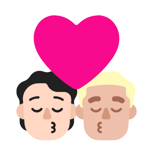 Поцелуй: Человек, Мужчина, Светлый тон кожи, Средне-светлый тон кожи для Microsoft Windows 11 23H2 June 2024 Update