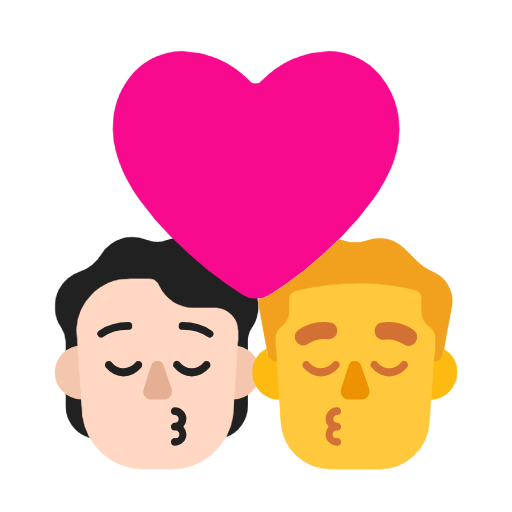 Поцілунок: людина, чоловік, світлий тон шкіри, без тону шкіри для Microsoft Windows 11 23H2 June 2024 Update