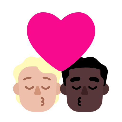 Поцілунок: людина, чоловік, середньо-світлий тон шкіри, темний тон шкіри для Microsoft Windows 11 23H2 June 2024 Update