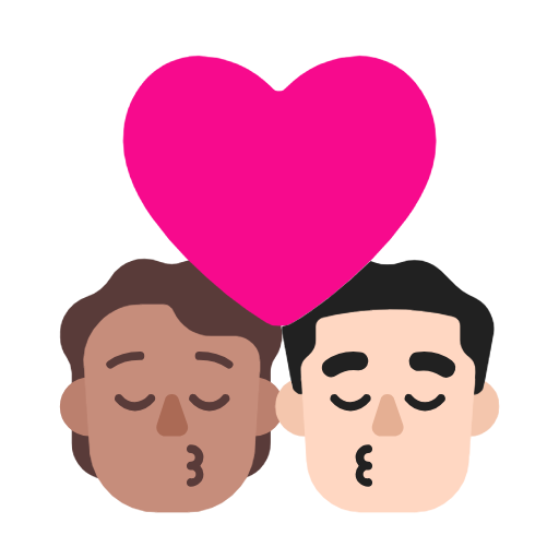 Поцілунок: людина, чоловік, середній тон шкіри, світлий тон шкіри для Microsoft Windows 11 23H2 June 2024 Update