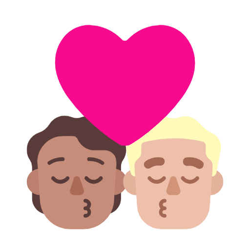 Поцілунок: людина, чоловік, середній тон шкіри, середньо-світлий тон шкіри для Microsoft Windows 11 23H2 June 2024 Update