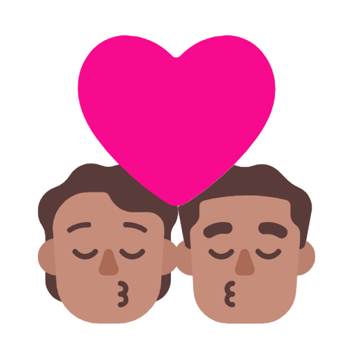 Поцілунок: Людина, Чоловік, Середній Тон Шкіри для Microsoft Windows 11 23H2 June 2024 Update