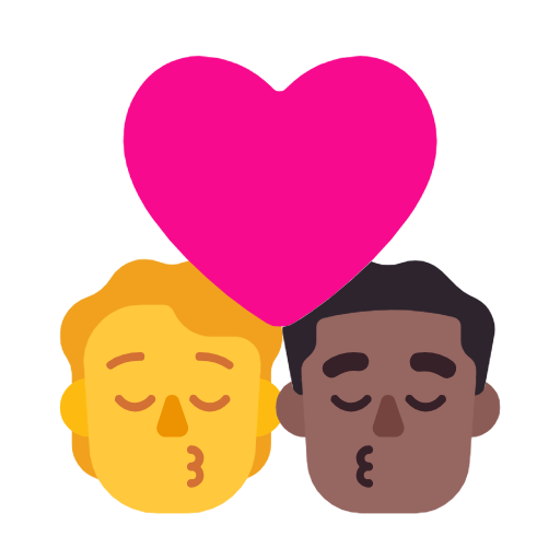 Поцілунок: людина, чоловік, без тону шкіри, середньо-темний тон шкіри для Microsoft Windows 11 23H2 June 2024 Update