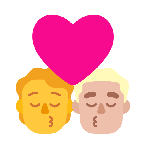 Поцілунок: людина, чоловік, без тону шкіри, середньо-світлий тон шкіри для Microsoft Windows 11 23H2 June 2024 Update