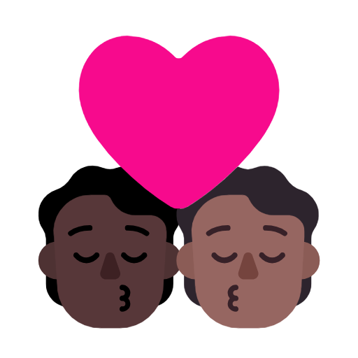 Поцілунок: дорослий дорослий дуже темний тон шкіри темний тон шкіри для Microsoft Windows 11 23H2 June 2024 Update