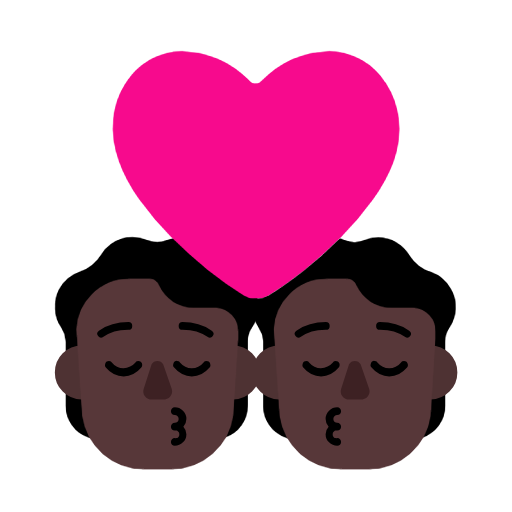 Поцілунок: Людина, Людина, Темний Тон Шкіри для Microsoft Windows 11 23H2 June 2024 Update