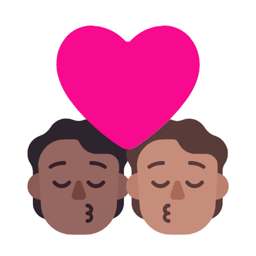 Поцілунок: дорослий дорослий темний тон шкіри середній тон шкіри для Microsoft Windows 11 23H2 June 2024 Update