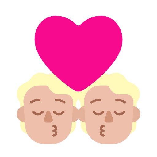 Поцілунок: людина, людина, середньо-світлий тон шкіри для Microsoft Windows 11 23H2 June 2024 Update