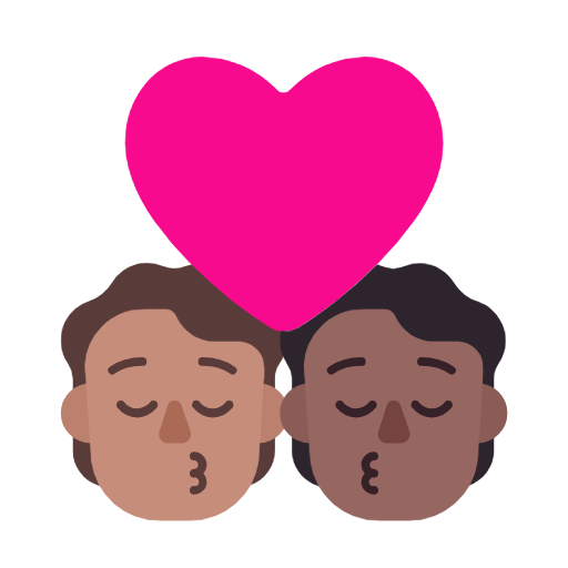 Поцілунок: дорослий дорослий середній тон шкіри темний тон шкіри для Microsoft Windows 11 23H2 June 2024 Update