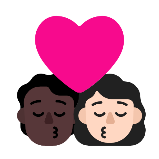 Поцелуй: Человек, Женщина, Темный оттенок кожи, Светлый оттенок кожи для Microsoft Windows 11 23H2 June 2024 Update