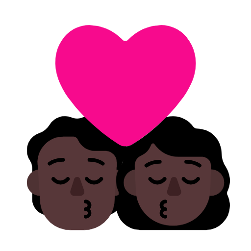 Поцілунок: Людина, Жінка, Темний Тон Шкіри для Microsoft Windows 11 23H2 June 2024 Update