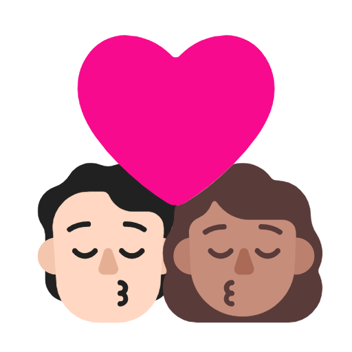 Поцілунок: людина, жінка, світлий тон шкіри, середній тон шкіри для Microsoft Windows 11 23H2 June 2024 Update