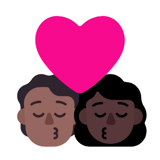 Поцелуй: Человек, Женщина, Средне-темный тон кожи, Темный тон кожи для Microsoft Windows 11 23H2 June 2024 Update