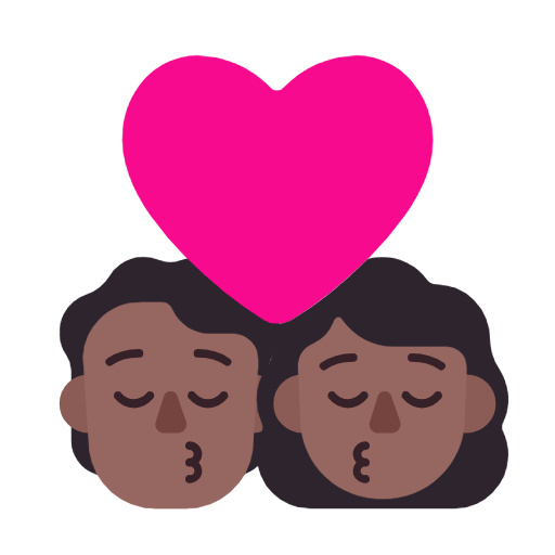 Поцелуй: Человек, Женщина, Средне-Темный Тон Кожи для Microsoft Windows 11 23H2 June 2024 Update