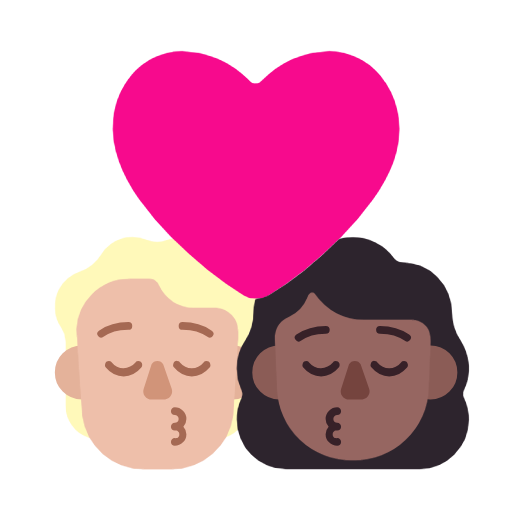 Поцілунок: людина, жінка, середньо-світлий тон шкіри, середньо-темний тон шкіри для Microsoft Windows 11 23H2 June 2024 Update