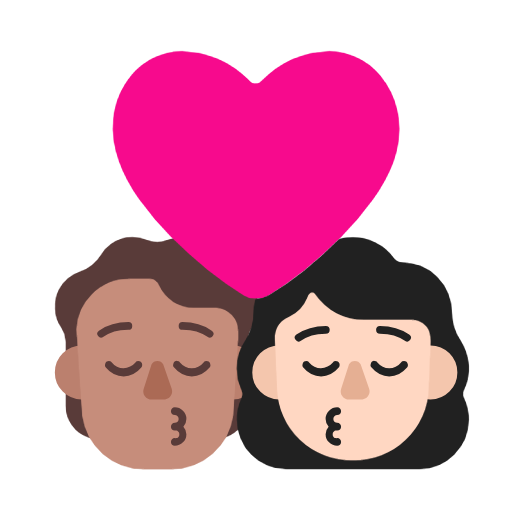 Поцілунок: людина, жінка, середній тон шкіри, світлий тон шкіри для Microsoft Windows 11 23H2 June 2024 Update