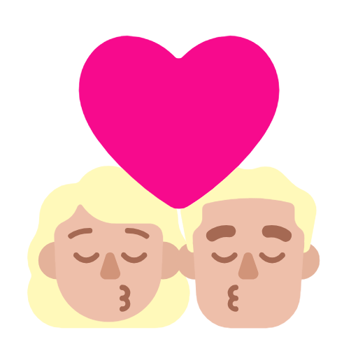 Поцілунок: жінка чоловік світлий тон шкіри для Microsoft Windows 11 23H2 June 2024 Update