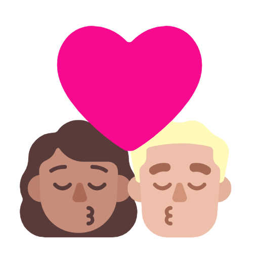 Поцелуй: женщина мужчина средний тон кожи светлый тон кожи для Microsoft Windows 11 23H2 June 2024 Update