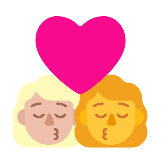 Поцілунок-жінка: середньо-світлий тон шкіри, жінка: без тону шкіри для Microsoft Windows 11 23H2 June 2024 Update