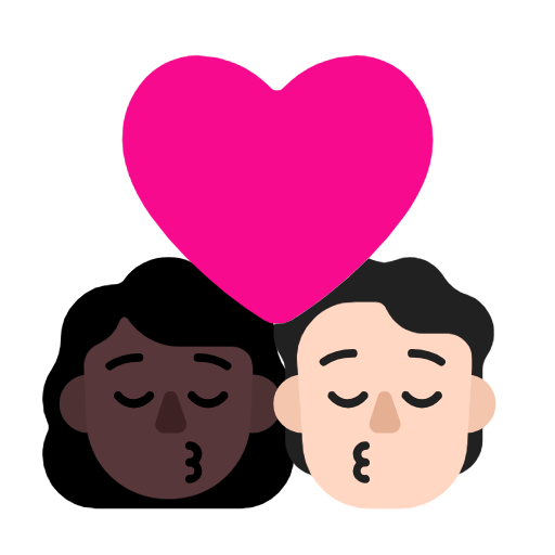 Поцелуй: Женщина, Человек, Темный оттенок кожи, Светлый оттенок кожи для Microsoft Windows 11 23H2 June 2024 Update