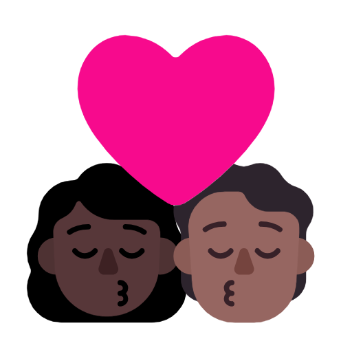 Поцелуй: Женщина, Человек, Темный тон кожи, Средне-темный тон кожи для Microsoft Windows 11 23H2 June 2024 Update