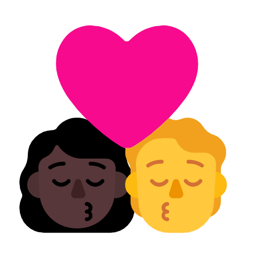 Поцелуй: Женщина, Человек, Темный Тон Кожи, Без Тона Кожи для Microsoft Windows 11 23H2 June 2024 Update