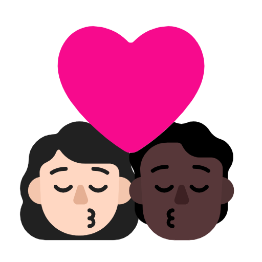 Поцілунок: жінка, людина, світлий тон шкіри, темний тон шкіри для Microsoft Windows 11 23H2 June 2024 Update