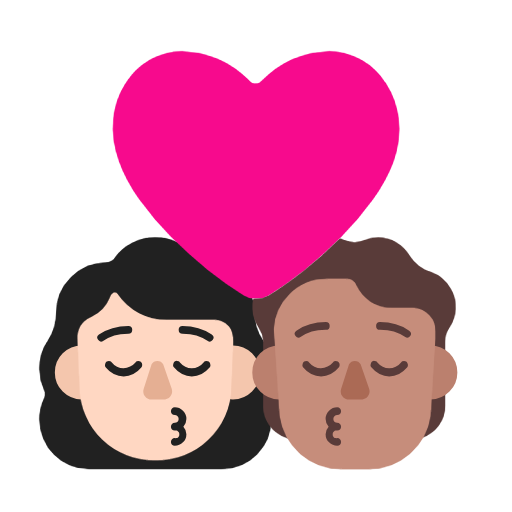 Поцілунок: жінка, людина, світлий тон шкіри, середній тон шкіри для Microsoft Windows 11 23H2 June 2024 Update