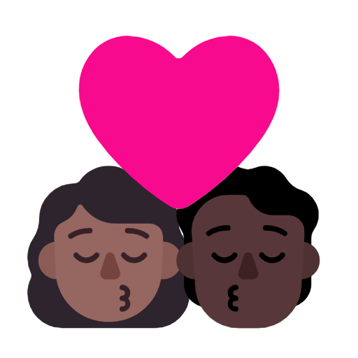 Поцелуй: Женщина, Человек, Средне-темный тон кожи, Темный тон кожи для Microsoft Windows 11 23H2 June 2024 Update