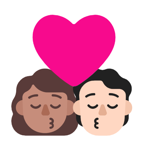 Поцілунок: жінка, людина, середній тон шкіри, світлий тон шкіри для Microsoft Windows 11 23H2 June 2024 Update