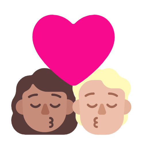 Поцілунок: жінка, людина, середній тон шкіри, середньо-світлий тон шкіри для Microsoft Windows 11 23H2 June 2024 Update