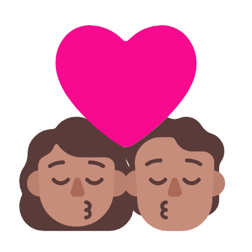 Поцілунок: Жінка, Людина, Середній Тон Шкіри для Microsoft Windows 11 23H2 June 2024 Update