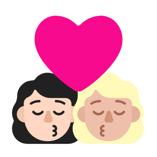 Поцелуй: женщина женщина очень светлый тон кожи светлый тон кожи для Microsoft Windows 11 23H2 June 2024 Update