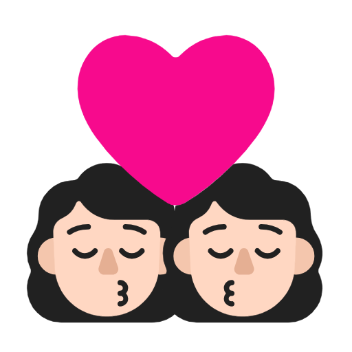 Поцелуй: женщина женщина очень светлый тон кожи для Microsoft Windows 11 23H2 June 2024 Update