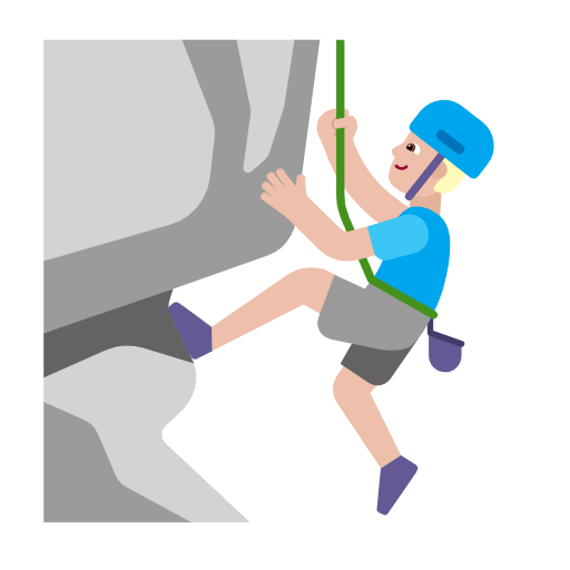 Чоловік піднімається по скелі: світлий тон шкіри для Microsoft Windows 11 23H2 June 2024 Update