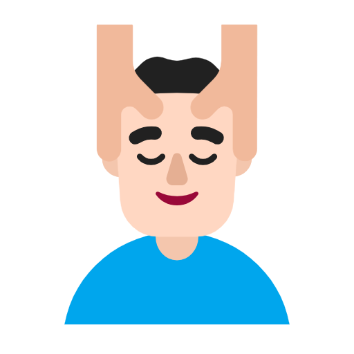 Чоловікові масажують обличчя: дуже світлий тон шкіри для Microsoft Windows 11 23H2 June 2024 Update