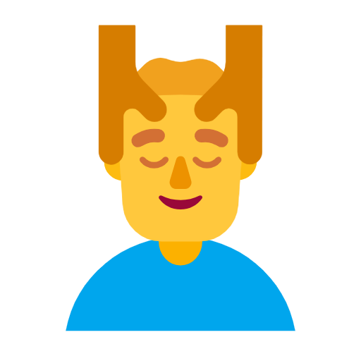 Чоловікові масажують обличчя для Microsoft Windows 11 23H2 June 2024 Update