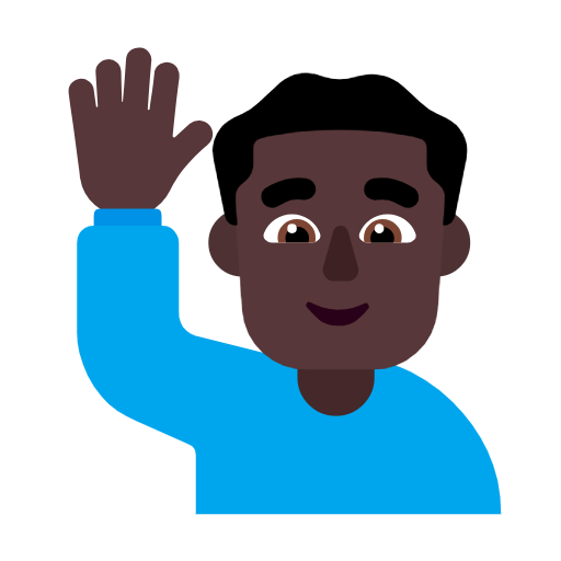 Чоловік з піднятою рукою: дуже темний тон шкіри для Microsoft Windows 11 23H2 June 2024 Update