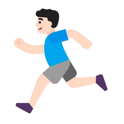 Мужчина бежит: очень светлый тон кожи для Microsoft Windows 11 23H2 June 2024 Update