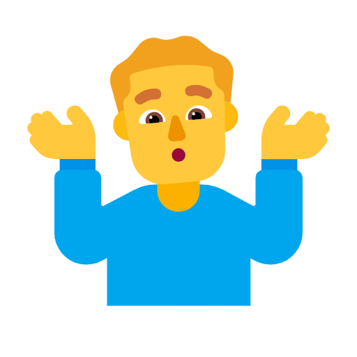 Чоловік знизує плечима для Microsoft Windows 11 23H2 June 2024 Update