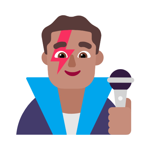 Чоловік-співак: середній тон шкіри для Microsoft Windows 11 23H2 June 2024 Update